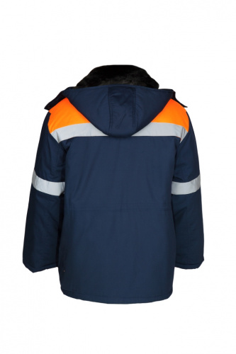 Куртка "Ново-Спринт" утепл. (т.син с оранж, СОП ) ткань Смесовая фото 3