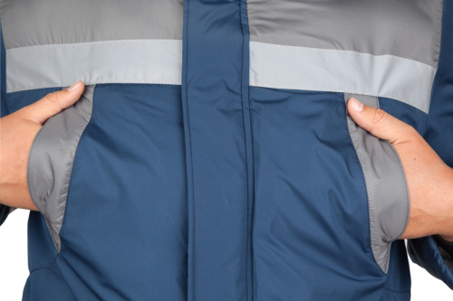 Куртка "Алегрия" утепл. (т.синий со св.серым,СОП) ткань Dewspo фото 3