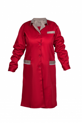 Халат "Инженер", женский (бордо с серым) тк.смесовая, 104-108/170-176