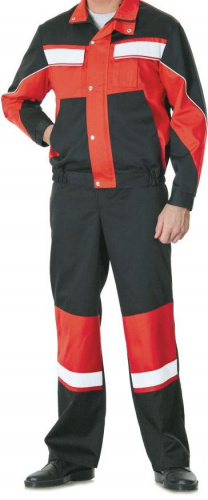 Костюм "Орион": куртка, полукомбинезон (красный с черным и СОП), тк.смесовая 104-108/170-176***