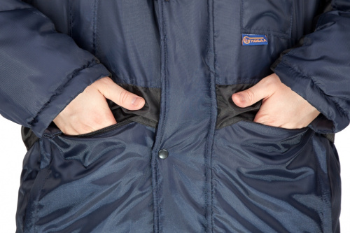 Костюм "Метеор Плюс": куртка, полуком, утепленный (т.син с чёрным и СОП), ткань Оксфорд фото 7