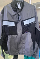 Костюм "Орион": куртка, полукомбинезон (серый с черным и СОП.), ткань Смесовая
