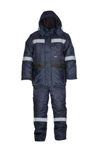 Костюм "Метеор Плюс": куртка, полуком, утепленный (т.син с чёрным и СОП), ткань Оксфорд фото 4