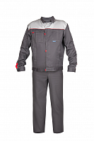 Костюм "Фаворит": куртка, брюки (тёмно-серый с серым), тк. смесовая 104-108/158-164