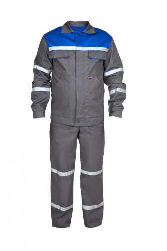 Костюм "Универ-ГЛОБАЛ": куртка, полукомб (серый с васильковым и СОП-25) тк. Смесовая