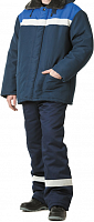 Куртка  "М-100" ("Инженер") утепл. (темно синий с васильковым и СОП) тк. смесовая 104-108/170-176