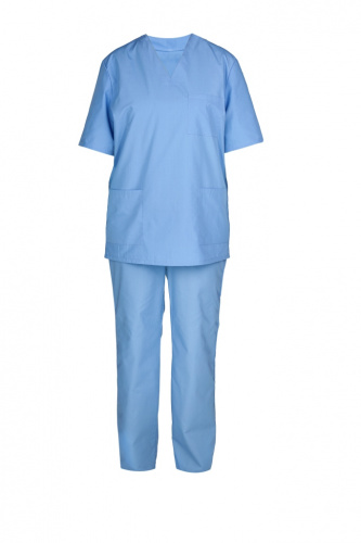 Костюм хирурга универсальный: блуза, брюки (голубой) тк. смесовая 104-108/170-176