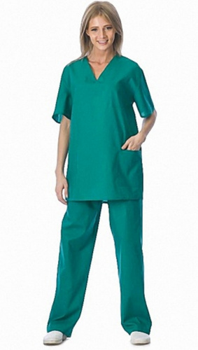 Костюм хирурга универсальный: блуза, брюки (зеленый) тк. смесовая 104-108/182-188