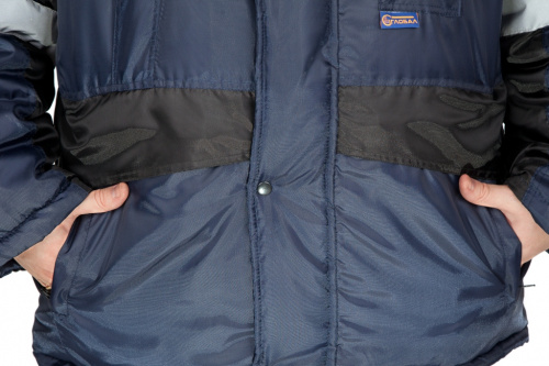 Костюм "Метеор Плюс": куртка, полуком, утепленный (т.син с чёрным и СОП), ткань Оксфорд фото 6