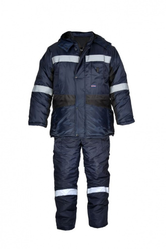 Костюм "Метеор Плюс": куртка, полуком, утепленный (т.син с чёрным и СОП), ткань Оксфорд фото 5