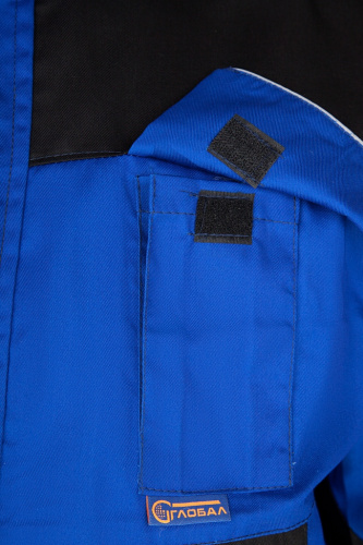 Костюм "Орион": куртка, полукомбинезон ( черным с васильк и СОП), ткань Смесовая фото 2