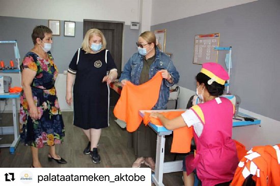 Директор Палаты предпринимателей Актюбинской области Сулупан Шинтасова сегодня побывала в бизнес-инкубаторе и швейном цехе при Центре Адаптации молодежи